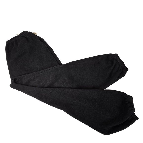 Womens Cozy Comfy Loungewear Black Relaxed Fit Cinched Cuff Sweatpants Monrow M - Picture 1 of 10